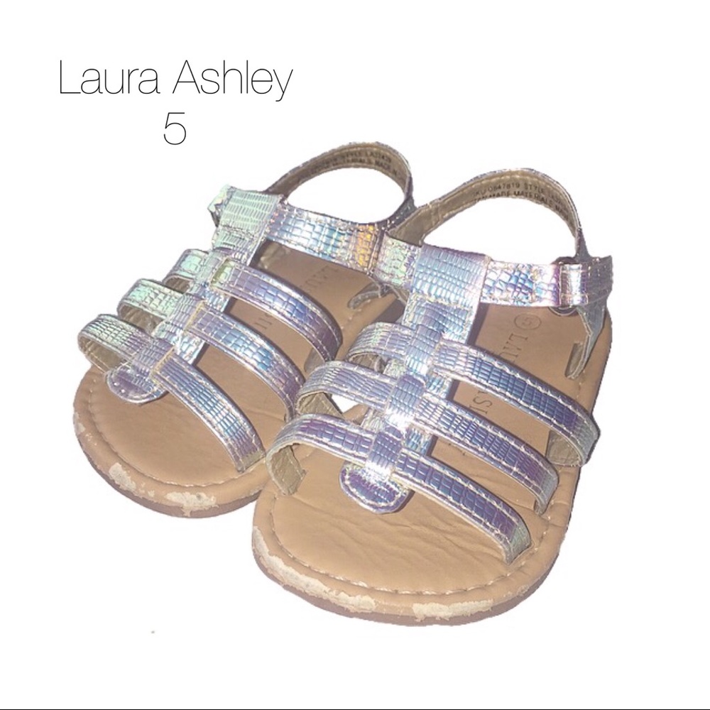 Laura Ashley Holographic Iridescent Sandals 5